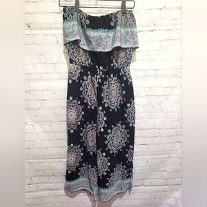 Crystal‎ Doll Strapless Floral Jumpsuit Size Small